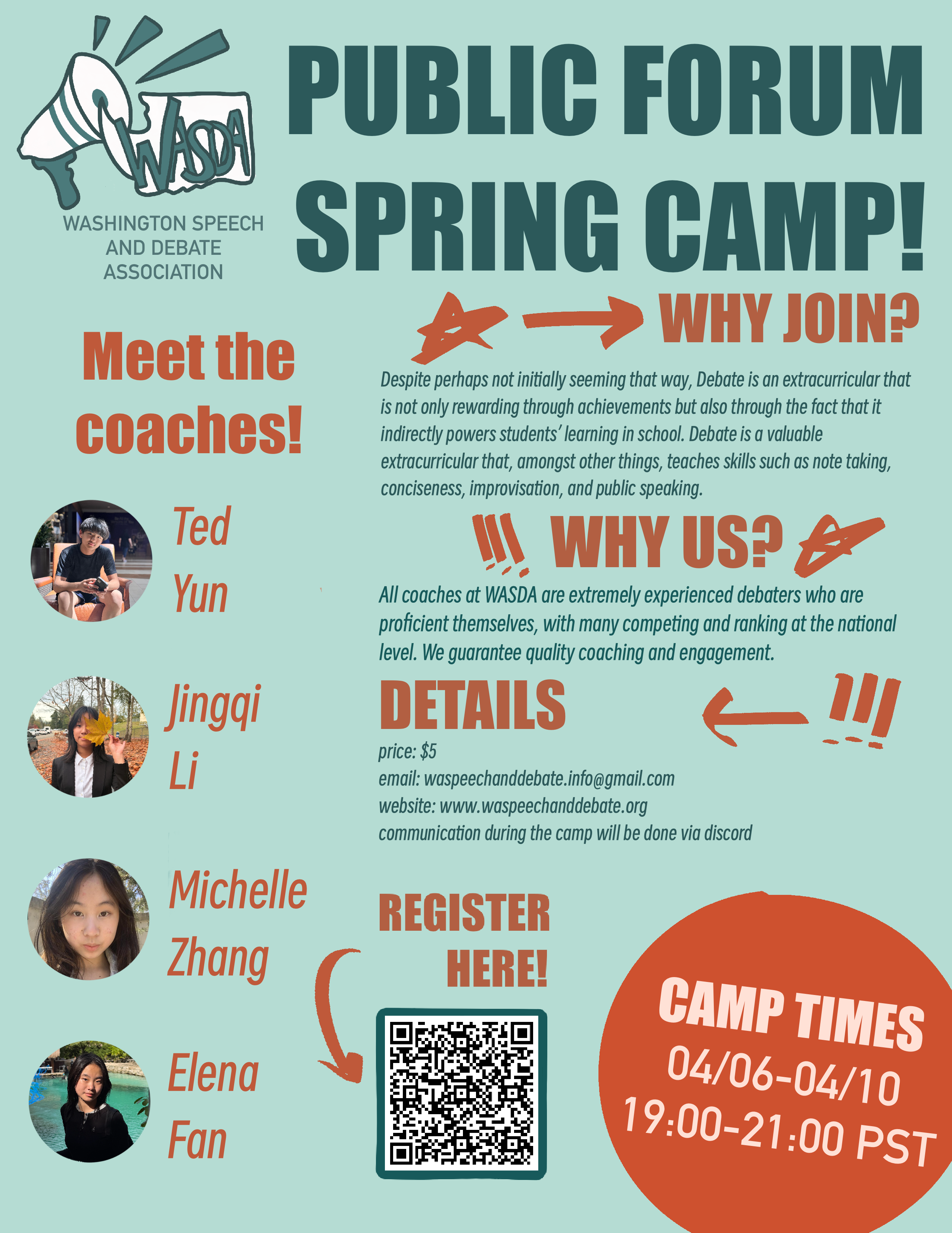 WASDA Spring Camp Flyer